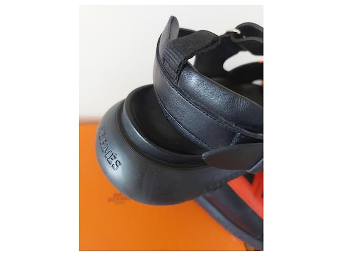 Arcipelago di Hermès Sandal Nero Arancione - vista 11
