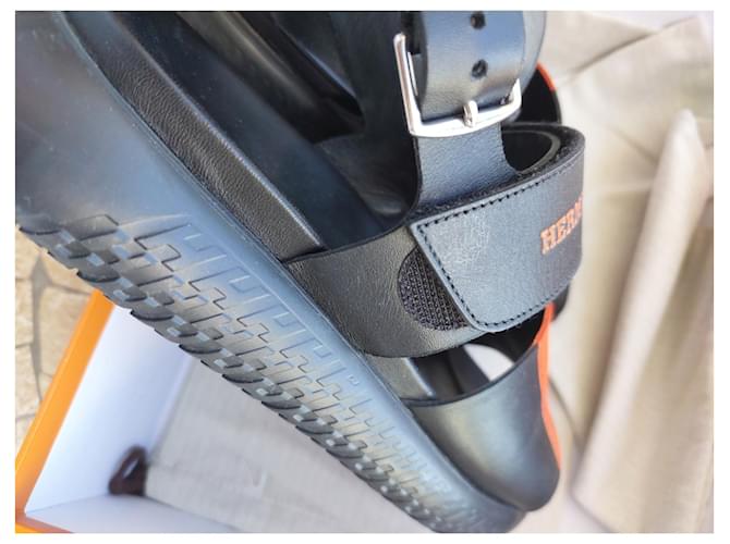 Arcipelago di Hermès Sandal Nero Arancione - vista 15