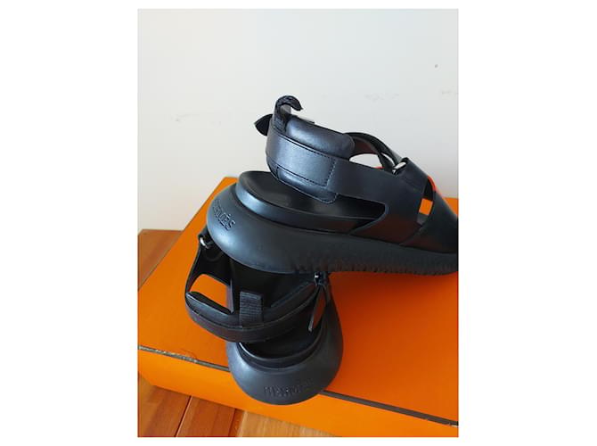 Arcipelago di Hermès Sandal Nero Arancione - vista 3