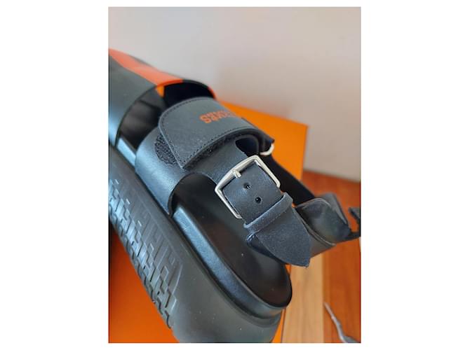 Arcipelago di Hermès Sandal Nero Arancione - vista 5
