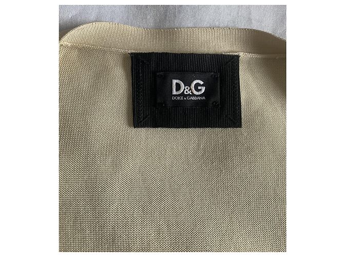 Dolce & Gabbana Cardigan Creme und Schwarz mit Chiffon-Details Roh - Ansicht 8