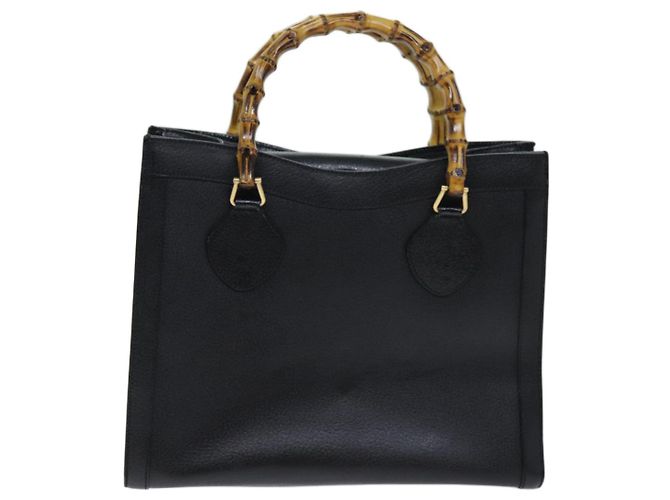 GUCCI Borsa a mano Bamboo Pelle Nera 002 1095 0260 Auth ep4125 Nero - vista 13
