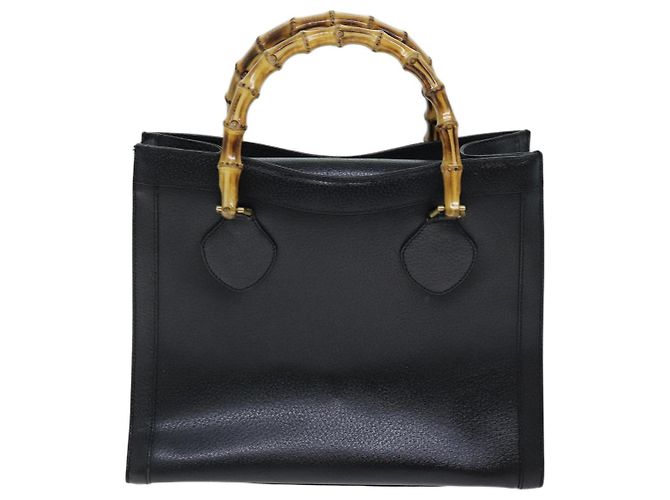 GUCCI Borsa a mano Bamboo Pelle Nera 002 1095 0260 Auth ep4125 Nero - vista 2