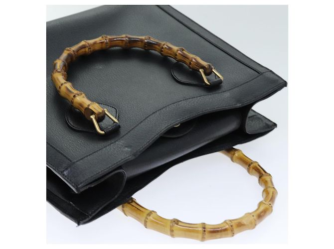 GUCCI Borsa a mano Bamboo Pelle Nera 002 1095 0260 Auth ep4125 Nero - vista 6