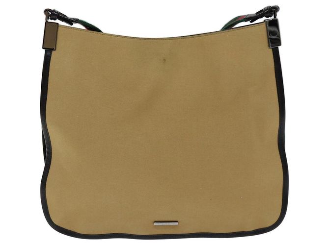 GUCCI Borsa a spalla Linea Web Sherry Canvas Beige Verde 001 4321 2684 Auth ac2967 - vista 13