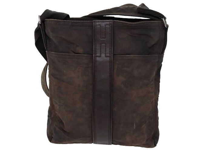 Hermès HERMES Acapulco Bandouliere MM Borsa a tracolla Nylon Marrone Auth bs13850 - vista 13