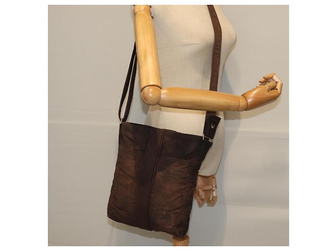 Hermès HERMES Acapulco Bandouliere MM Borsa a tracolla Nylon Marrone Auth bs13850 - vista 19