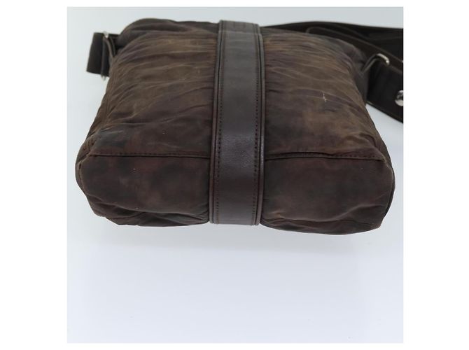 Hermès HERMES Acapulco Bandouliere MM Borsa a tracolla Nylon Marrone Auth bs13850 - vista 5