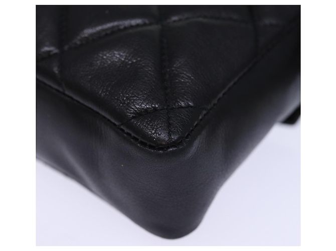 CHANEL Marsupio Matelasse Turn Lock Pelle Nera CC Auth bs13970 Nero - vista 16