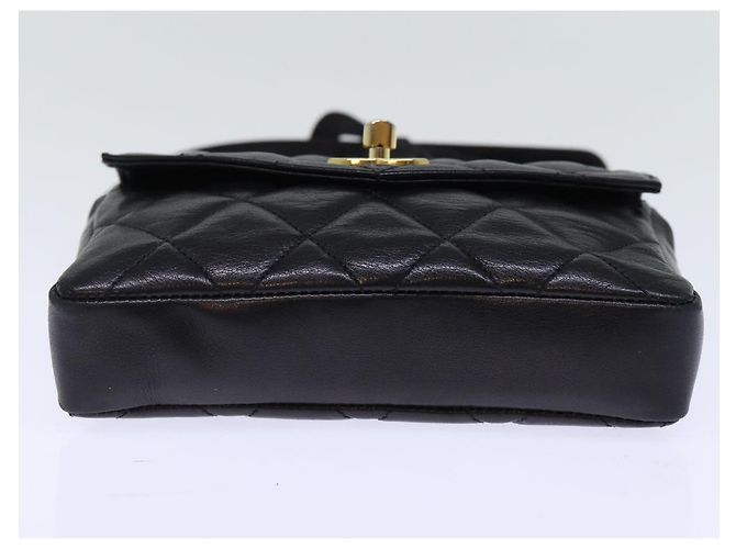 CHANEL Marsupio Matelasse Turn Lock Pelle Nera CC Auth bs13970 Nero - vista 5