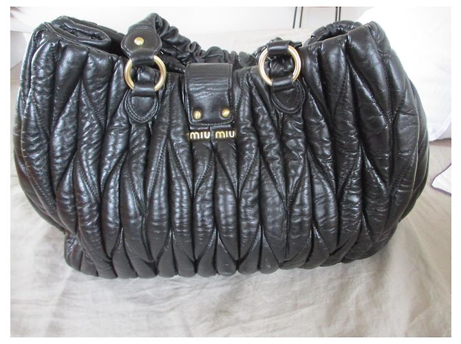 Miu Miu Borsa trapuntata, pelle nera. Nero - vista 2