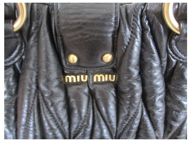 Miu Miu Borsa trapuntata, pelle nera. Nero - vista 3