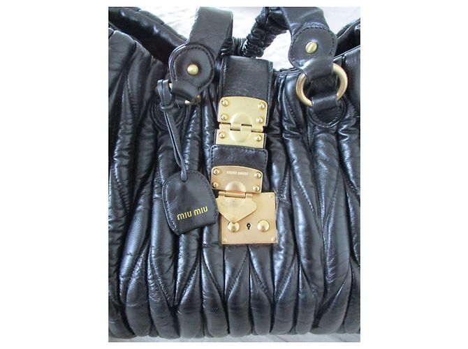 Miu Miu Borsa trapuntata, pelle nera. Nero - vista 4