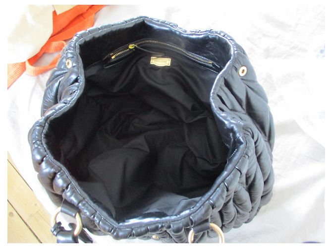 Miu Miu Borsa trapuntata, pelle nera. Nero - vista 8