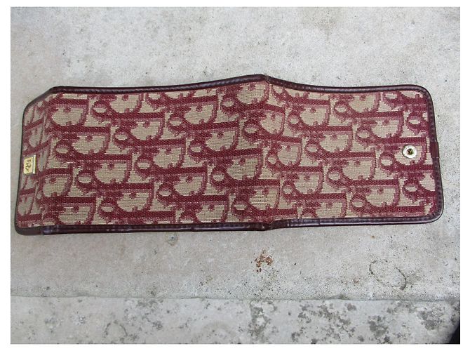 Christian Dior Bordeaux canvas checkbook cover. Dark red - view 2
