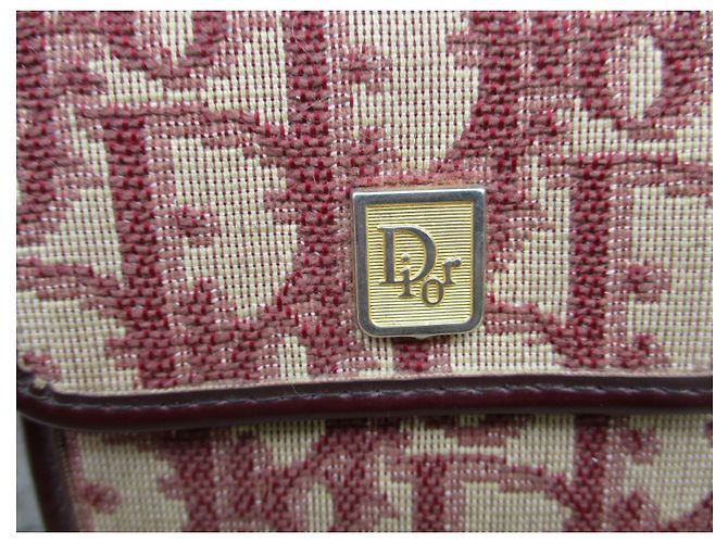 Christian Dior Bordeaux canvas checkbook cover. Dark red - view 4
