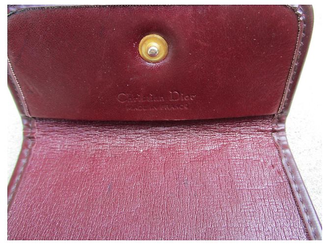 Christian Dior Bordeaux canvas checkbook cover. Dark red - view 5