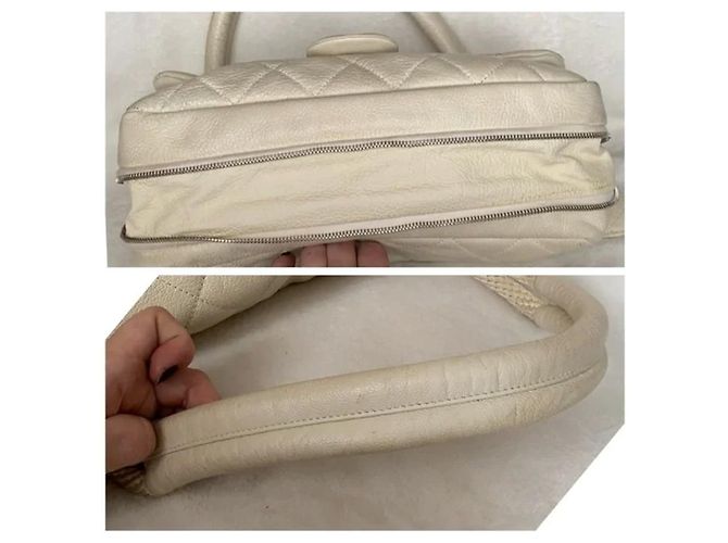 Borsa Chanel Beige in pelle caviar - vista 3