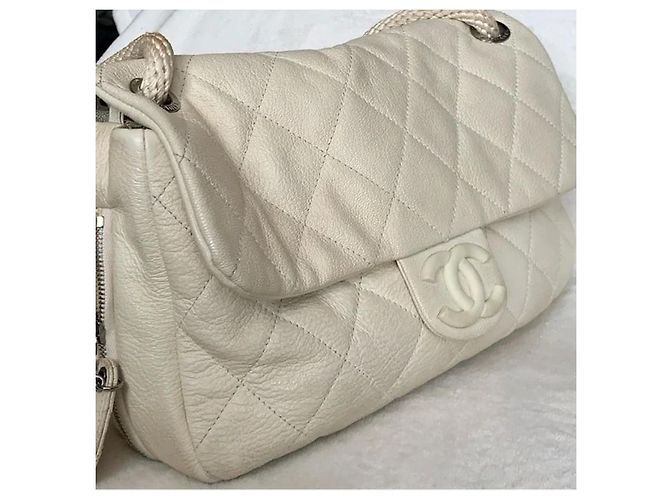 Borsa Chanel Beige in pelle caviar - vista 9