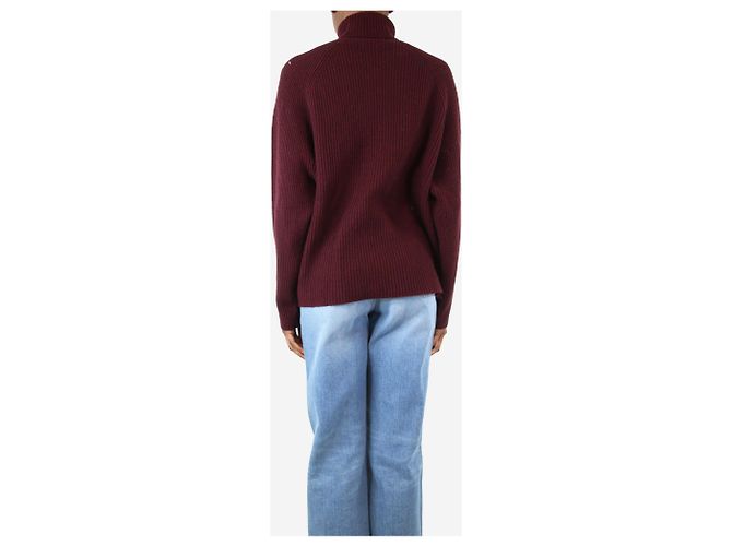 Gabriela Hearst Pull col roulé côtelé marron - taille S - view 2
