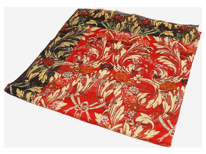 Dries Van Noten Roter Schal mit Blumenmuster - Ansicht 3