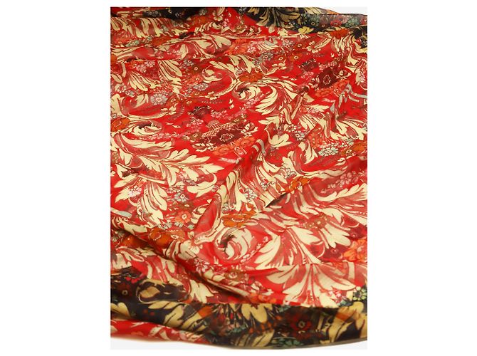 Dries Van Noten Roter Schal mit Blumenmuster - Ansicht 4