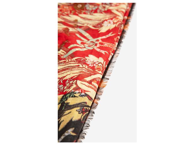 Dries Van Noten Roter Schal mit Blumenmuster - Ansicht 5