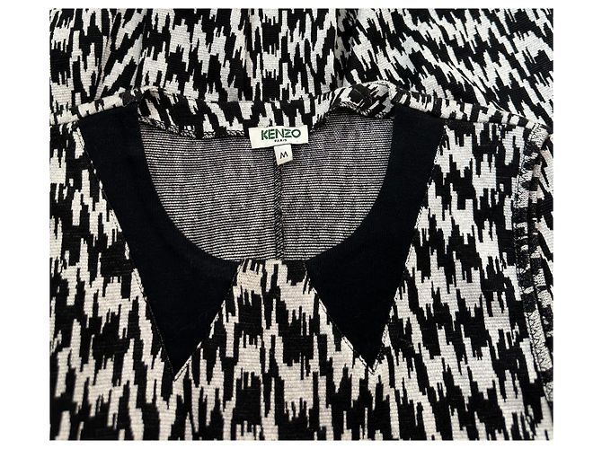 Kenzo Strickkleid im Hahnentrittmuster schwarz weiß - Ansicht 5