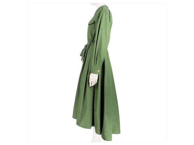 Alexander McQueen Kleid mit geraffter Taille im Militärstil Grün - Ansicht 3