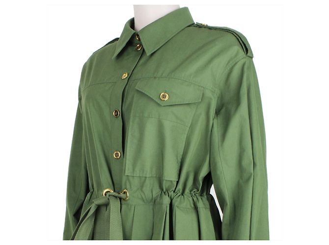 Alexander McQueen Kleid mit geraffter Taille im Militärstil Grün - Ansicht 5