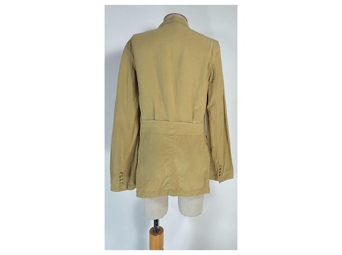 Ralph Lauren Blazer de seda e linho camel Camelo - vista 3