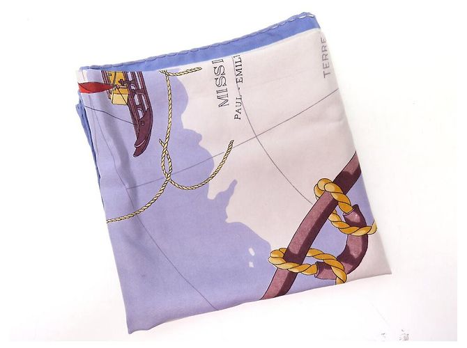 Hermès SCIARPA VINTAGE HERMES SPEDIZIONI POLARI FRANCESI 1A EDIZIONE 1951 SCIARPA Beige - vista 13