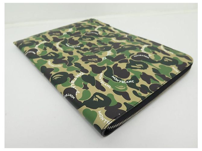 NUOVA BORSA MIMETICA ASCIUGAMANO MONTBLANC X BAPE PORTFOLIO Verde - vista 4