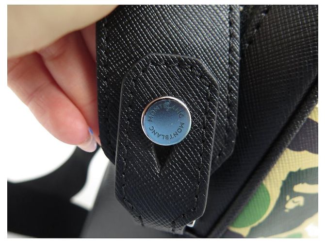 NOVA BOLSA MONTBLANC X BAPE 125347 PASTA PORTA-DOCUMENTOS DE COURO CAMUFLADA - vista 7