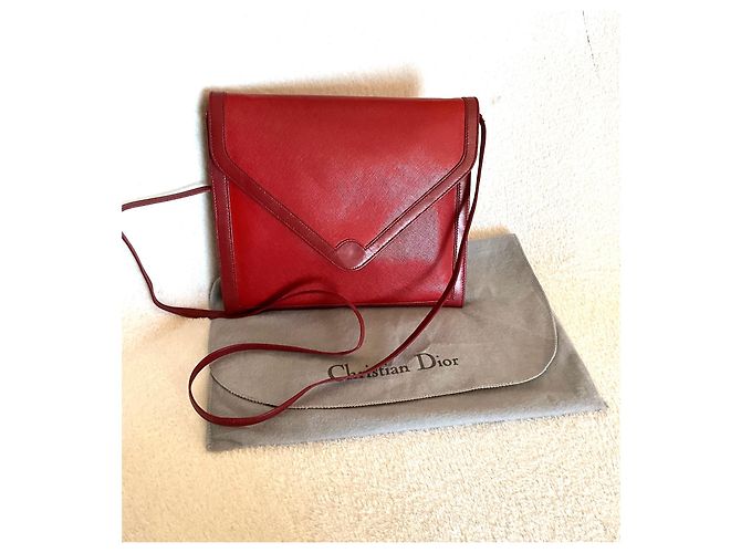 Borsa Christian Dior in pelle rossa Rosso - vista 2