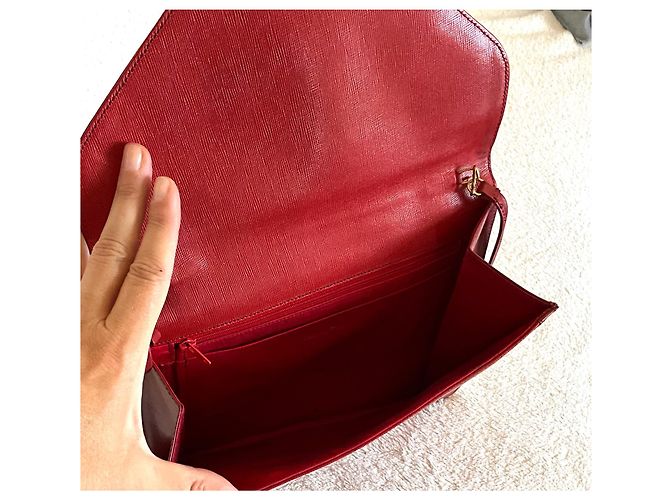 Borsa Christian Dior in pelle rossa Rosso - vista 4