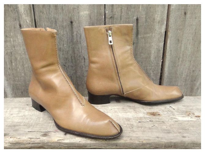 Botines Bally Fraita de piel beige - vista 3