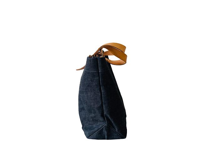 Borsa Tote MOMOTARO X ORIS Marrone chiaro Blu navy - vista 3