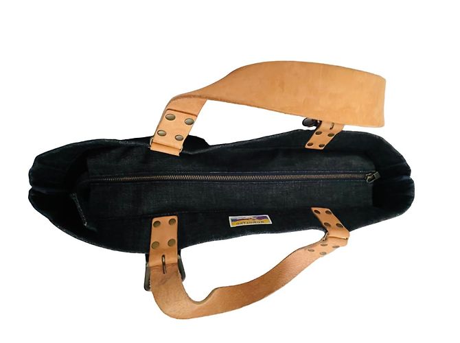 Borsa Tote MOMOTARO X ORIS Marrone chiaro Blu navy - vista 6