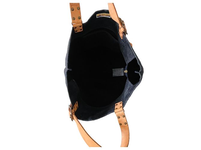 Borsa Tote MOMOTARO X ORIS Marrone chiaro Blu navy - vista 7