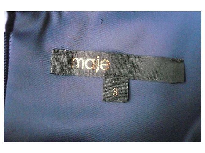 MAJE Cocktailkleid in Mitternachtsblau, neuwertiger Zustand, Größe 3. - Ansicht 5