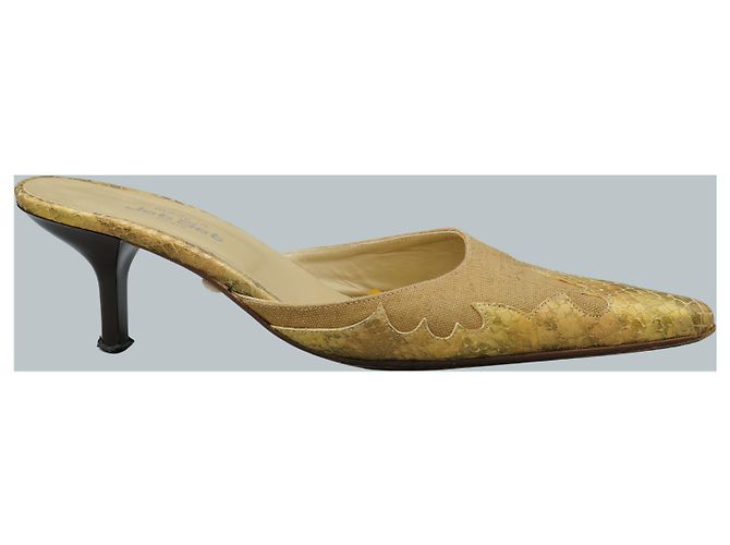 Autre Marque Jet Set Paris Offene Schuhe Beige Stoff - Ansicht 2