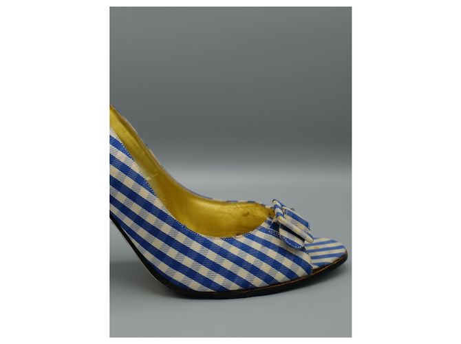 Walter Steiger Tacones de Tela Azul e bianco Blu - vista 2