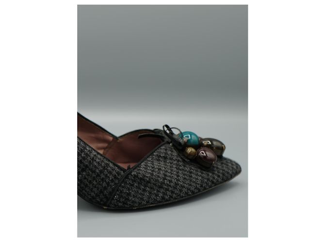 Miu Miu Tacones Grises con Pedrería Grigio - vista 2