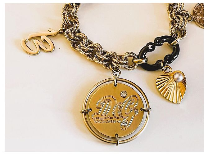 Raro  bracciale vintage DOLCE & GABBANA "Token Money" dorato D'oro - vista 7