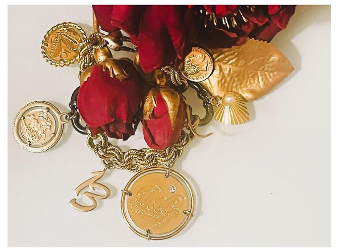 Raro  bracciale vintage DOLCE & GABBANA "Token Money" dorato D'oro - vista 9