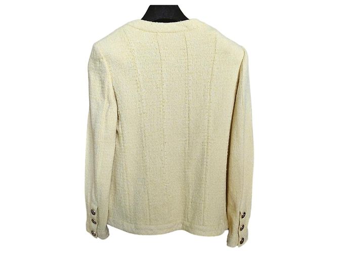 Chaqueta Chanel de algodón amarilla Talla 38 Amarillo - vista 2