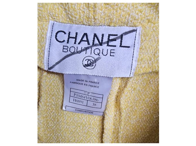 Chaqueta Chanel de algodón amarilla Talla 38 Amarillo - vista 5