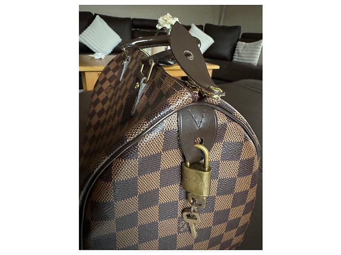 Borsa a mano Louis Vuitton Speedy Damier 30 Marrone - vista 3