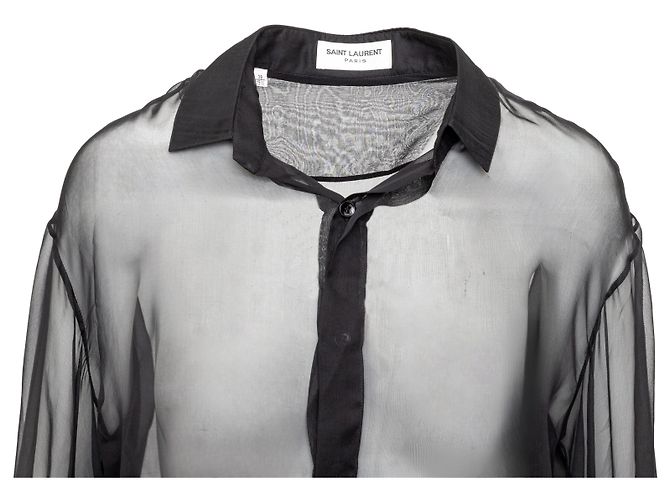 Camicia velata Saint Laurent Nero - vista 3